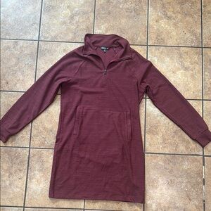 Toad&Co by Title Nine Maroon Zip-Up hoodie dress